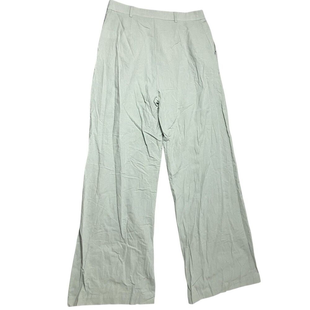 Misguided Pants Womens 8 Tall‎ Pastel Green Cotton Wide Leg Lightweight Spring - Picture 11 of 12